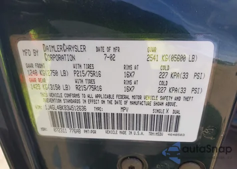 2003 Jeep Liberty Sport from USA, damaged, VIN 1J4GL48K83W512636